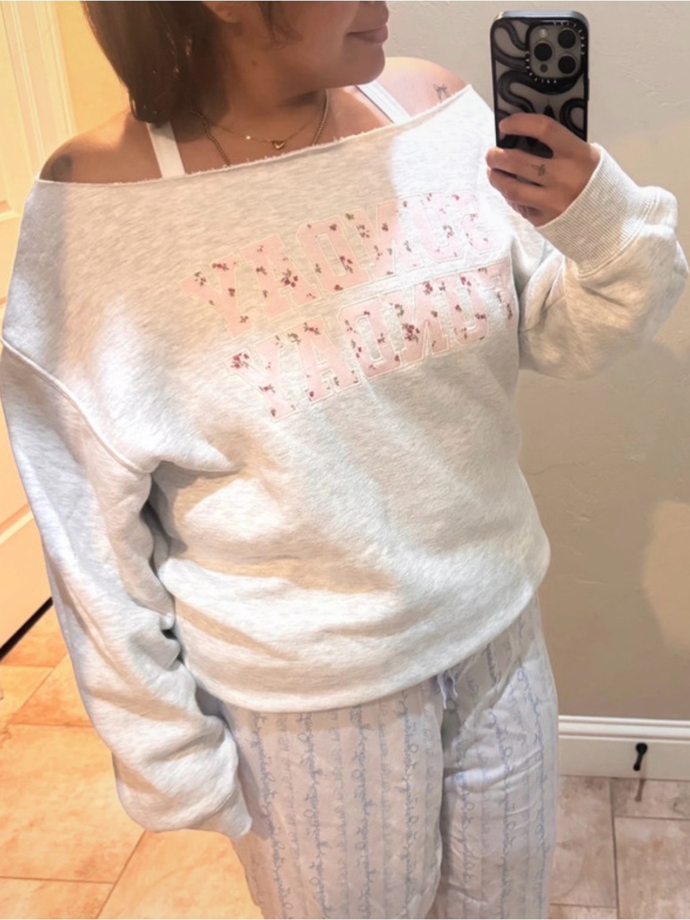 Wild Fable Sunday Funday Off Shoulder Sweatshirt - Picture 4 of 4